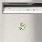 Pink Flamingo Exotic Blume Muster Magnet (In Situ (Geschirrspüler))