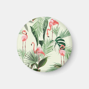 Pink Flamingo Exotic Blume Muster Magnet