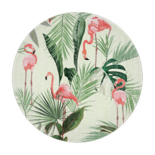 Pink Flamingo Exotic Blume Muster Schneidebrett