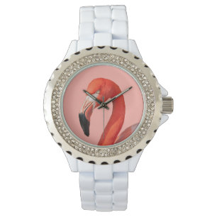 Pink Flamingo Face Woman's Watch Armbanduhr