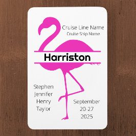 Pink Flamingo Family Cruise Door Magnet