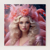 Pink Flamingo Fantasy Beauty Puzzle (Vertikal)