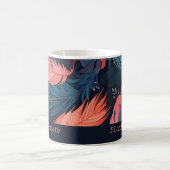 Pink Flamingo Feathers Tropical Themed Patches Kaffeetasse (Mittel)