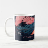 Pink Flamingo Feathers Tropical Themed Patches Kaffeetasse (Links)