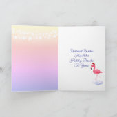 Pink Flamingo Festive Tropical Beach Weihnachten (Innenseite)