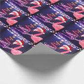 Pink Flamingo Festive Tropical Beach Weihnachten Geschenkpapier (Ecke)