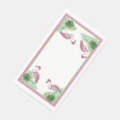 Pink Flamingo Flamingos Monstera Palm Serviette (Ecke)