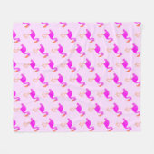Pink Flamingo Fleece Blanket (Vorderseite (Horizontal))