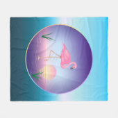Pink Flamingo Fleecedecke (Vorderseite (Horizontal))