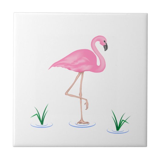 Pink Flamingo Fliese (Vorderseite)