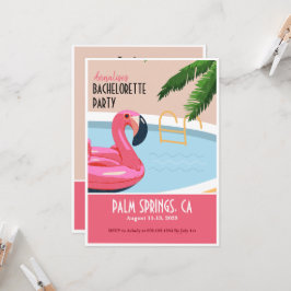 Pink Flamingo Float Bachelorette Einladung