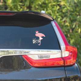 Pink Flamingo Flock Off Sticker