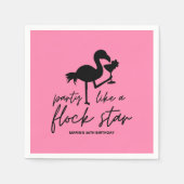 Pink Flamingo Flock Star Tropical Birthday Serviette (Vorderseite)