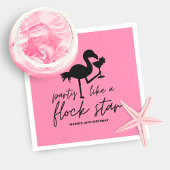 Pink Flamingo Flock Star Tropical Birthday Serviette