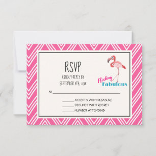 Pink Flamingo Flockin Fabulous Fun UAWG RSVP Karte