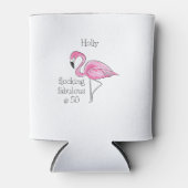 Pink Flamingo Flocking Fabelhaft bei 50 Custom Dosenkühler (Vorderseite)