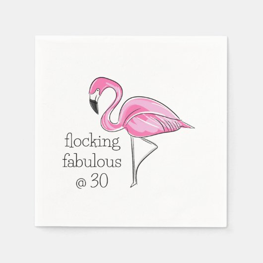 Pink Flamingo Flocking Fabulous bei 30 Serviette (Vorderseite)