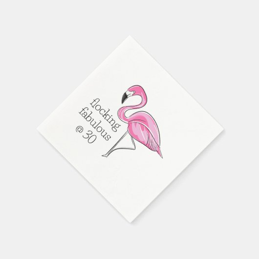 Pink Flamingo Flocking Fabulous bei 30 Serviette (Ecke)