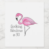 Pink Flamingo Flocking Fabulous bei 30 Weinetikett (Einzelnes Label)