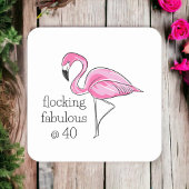 Pink Flamingo Flocking Fabulous bei 40 Rechteckiger Pappuntersetzer