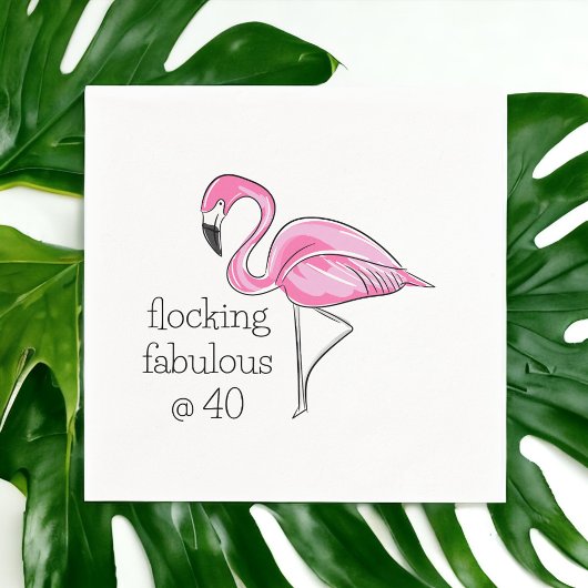 Pink Flamingo Flocking Fabulous bei 40 Serviette