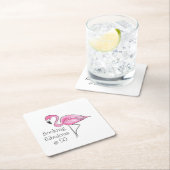 Pink Flamingo Flocking Fabulous bei 50 Rechteckiger Pappuntersetzer (Vor Ort)