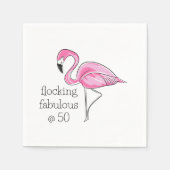Pink Flamingo Flocking Fabulous bei 50 Serviette (Vorderseite)
