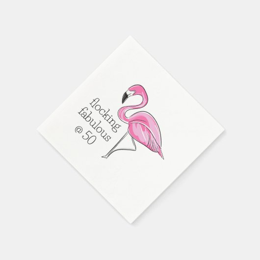 Pink Flamingo Flocking Fabulous bei 50 Serviette (Ecke)