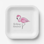 Pink Flamingo Flocking Fabulous Pappteller (Vorderseite)