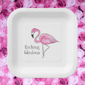 Pink Flamingo Flocking Fabulous Pappteller