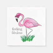 Pink Flamingo Flocking Fabulous Pink Brille Serviette (Vorderseite)
