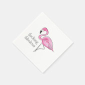 Pink Flamingo Flocking Fabulous Serviette (Ecke)