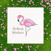 Pink Flamingo Flocking Fabulous Serviette