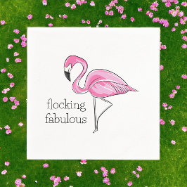 Pink Flamingo Flocking Fabulous Serviette