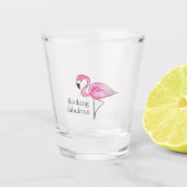 Pink Flamingo Flocking Fabulous Shot Glass Schnapsglas (Vorderseite)