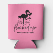 Pink Flamingo Flocking Tropical Birthday Dosenkühler (Vorderseite)