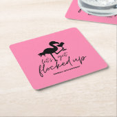 Pink Flamingo Flocking Tropical Birthday Rechteckiger Pappuntersetzer (angewinkelt)