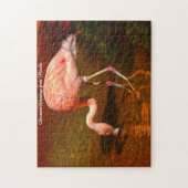 Pink Flamingo Florida.Christmas Grüße Puzzle (Vertikal)