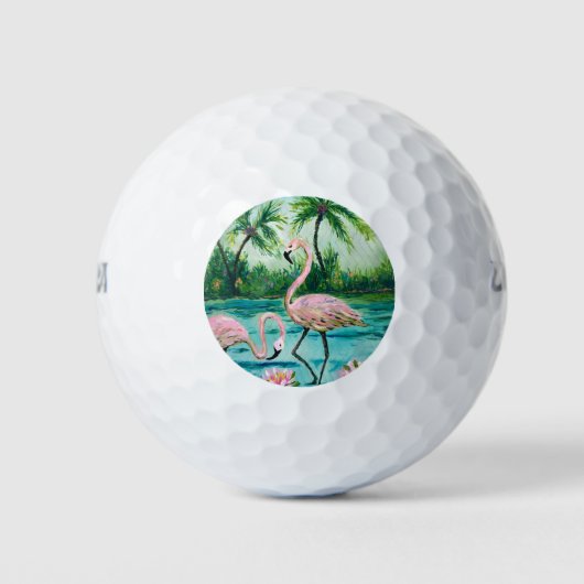 Pink Flamingo Florida Golfball (Vorderseite)