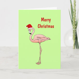 Pink Flamingo Florida oder Tropical Custom Wording Feiertagskarte