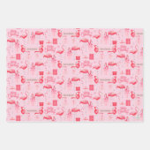 Pink Flamingo Florida Weihnachten Retro Pastell Pi Geschenkpapier Set (Vorderseite 2)