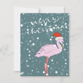 Pink Flamingo Frohe Weihnachten (Vorderseite)