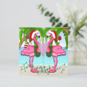 Pink Flamingo Fun Einladung #holidayZ (Stehend Vorderseite)