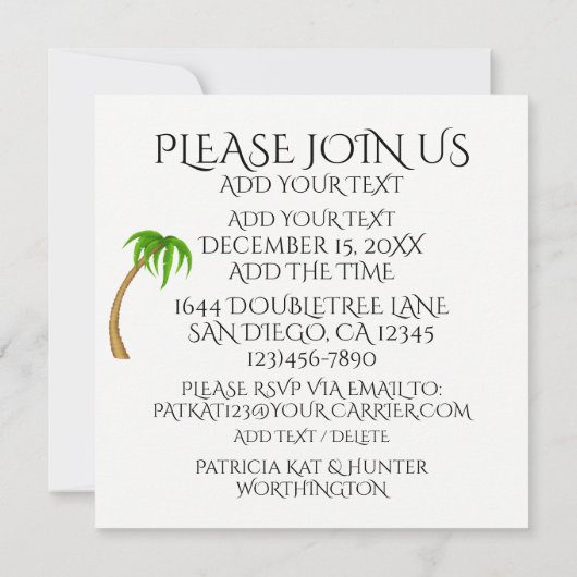 Pink Flamingo Fun Einladung #holidayZ (Rückseite)