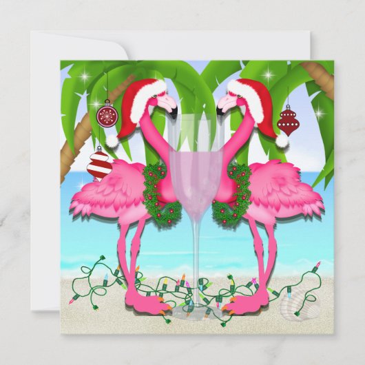 Pink Flamingo Fun Einladung #holidayZ (Vorderseite)