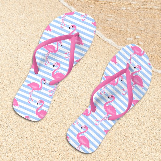 Pink Flamingo Fun Muster Badesandalen