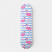 Pink Flamingo Fun Muster Skateboard (Vorne)