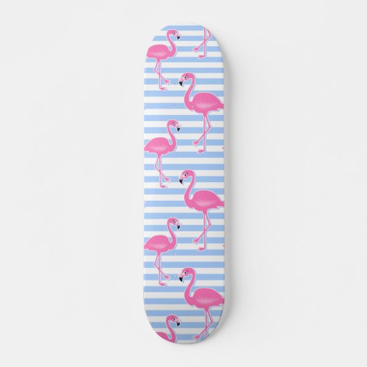 Pink Flamingo Fun Muster Skateboard (Vorne)