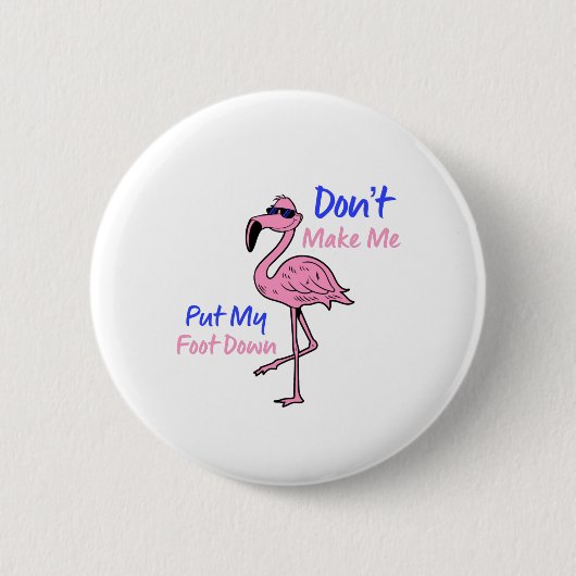 Pink Flamingo Funny Button (Vorderseite)