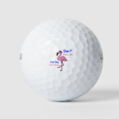 Pink Flamingo Funny Golfball (Vorderseite)